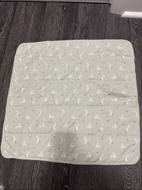 Hearth & Hand Sage Green Quilted Baby Play Mat with White Bunny Pattern